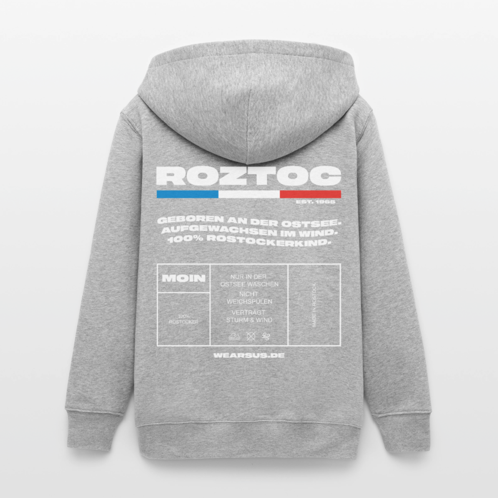 Rostock 'ROZTOC' Edition Bio Zip Hoodie Kinder - Grau meliert