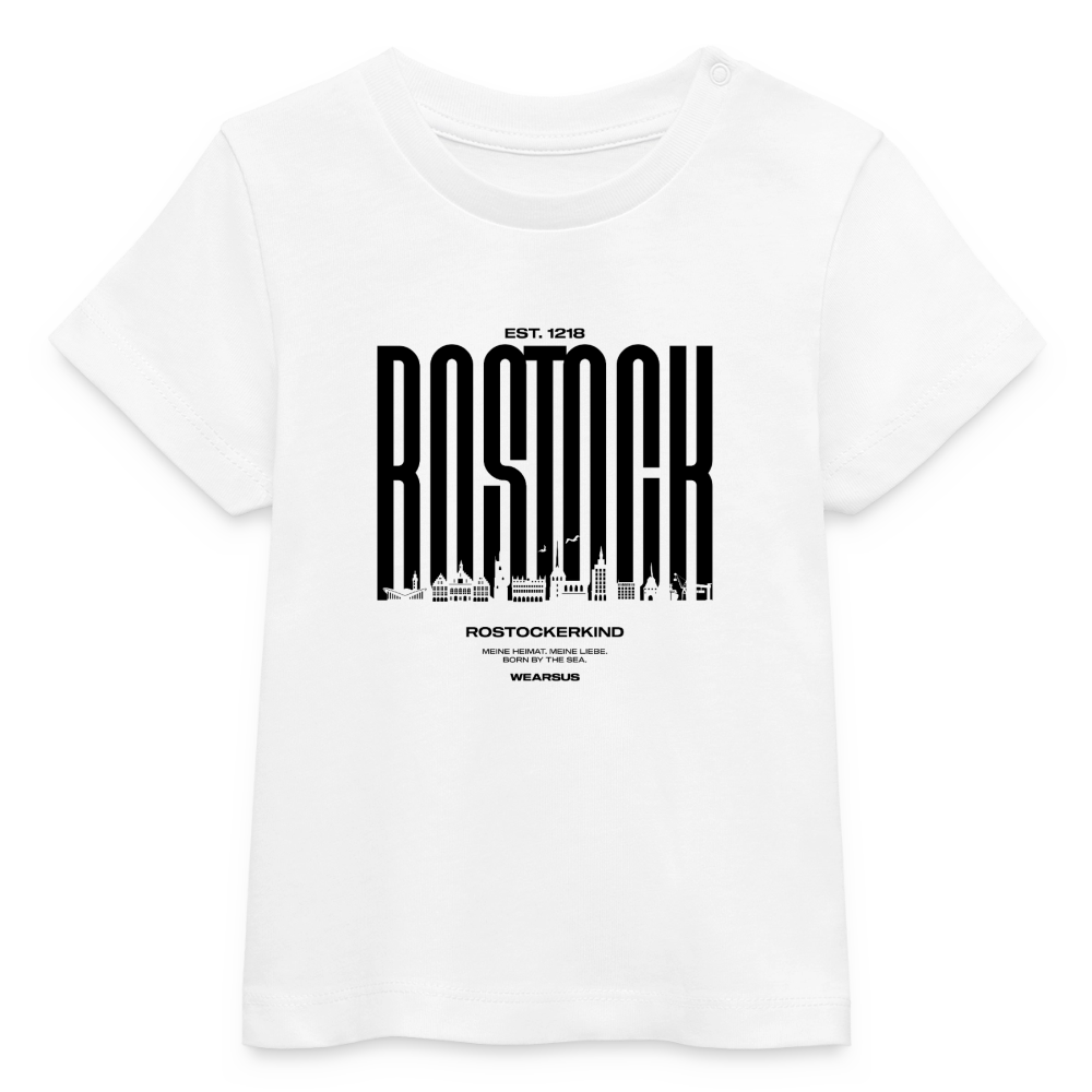 Rostock 'Rostockerkind' Bio T-Shirt Babys Front Print weiß - Weiß