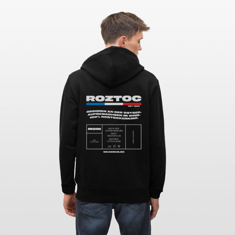 Rostock 'ROZTOC' Edition Bio Zip Hoodie Herren - Schwarz