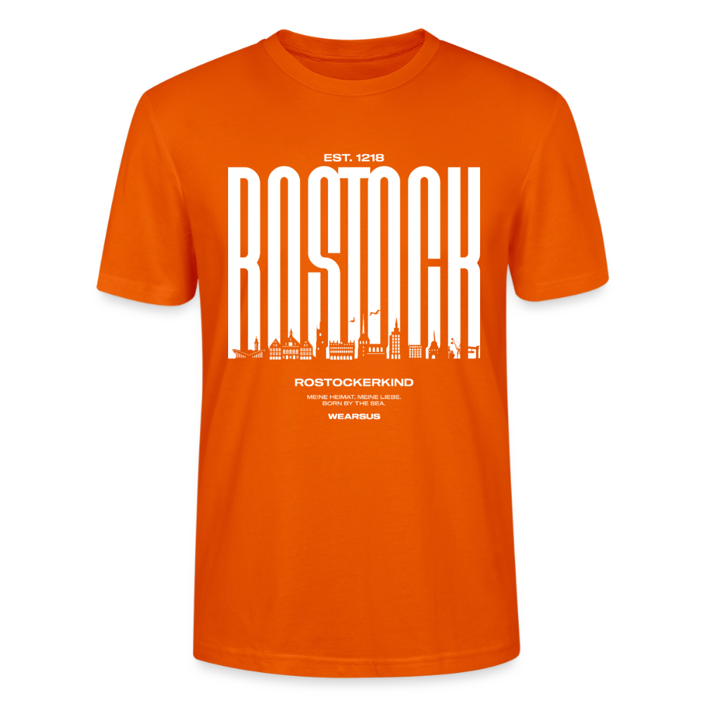 Rostock 'Rostockerkind' Bio T-Shirt Unisex Front Print Farbe - Tieforange