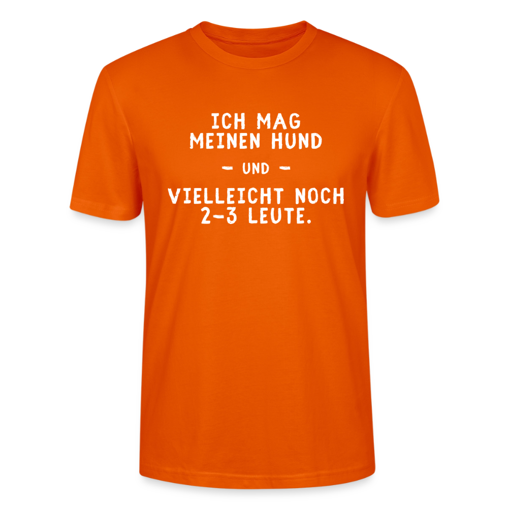 Unisex Sprüche T-Shirt 'Ich mag meinen Hund und vielleicht noch 2-3 Leute.' - Tieforange