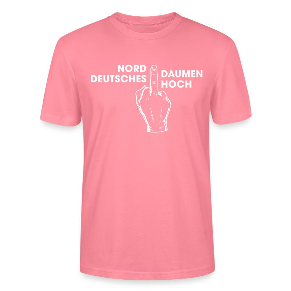 Unisex Sprüche T-Shirt 'Norddeutsches Daumen hoch' Fun Shirt - Pink 