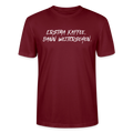 Unisex Sprüche T-Shirt 'Erstma Kaffee. Dann weitersehen.' Fun Shirt - Burgunderrot