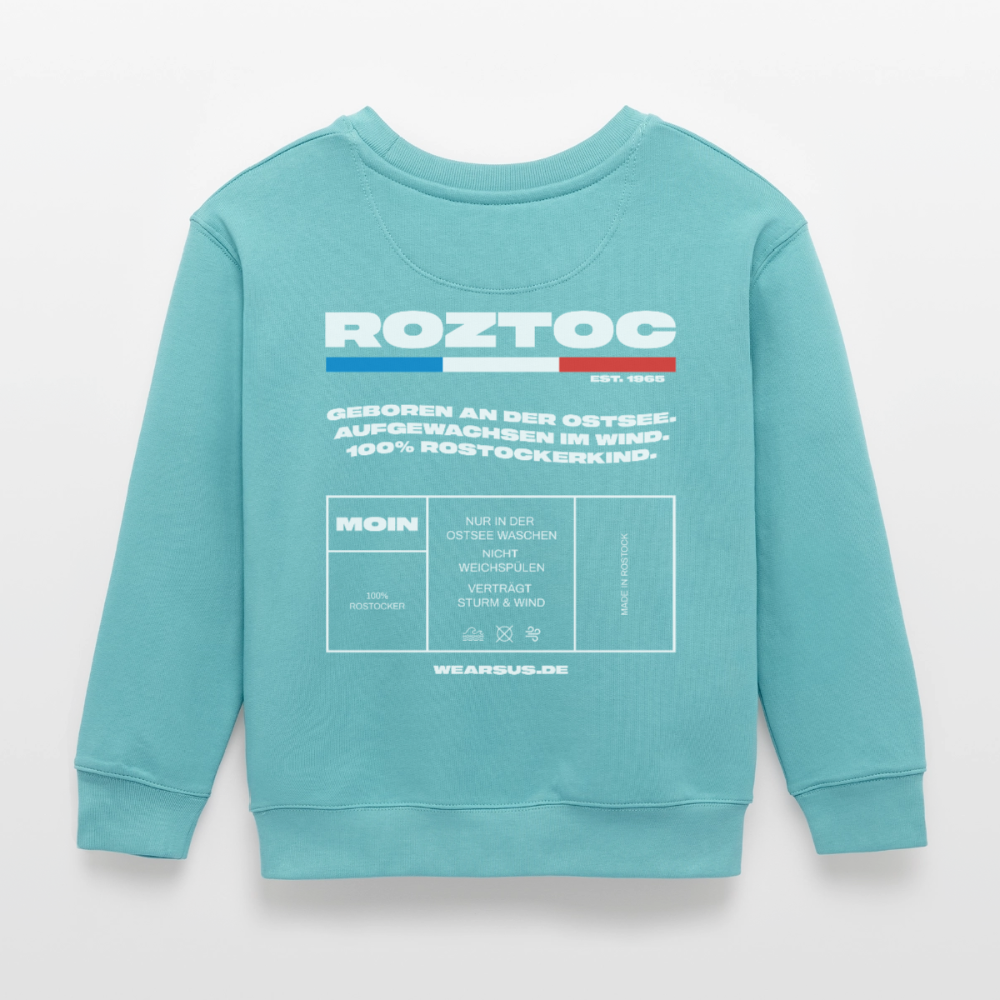 Rostock 'ROZTOC' Edition Bio Sweatshirt Kinder 3-8 Jahre - Pastelltürkis