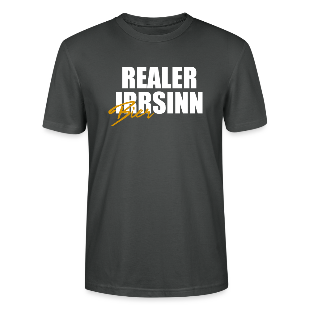 Unisex Sprüche T-Shirt 'Realer Biersinn' - Anthrazit