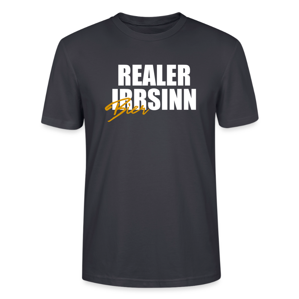 Unisex Sprüche T-Shirt 'Realer Biersinn' - Dunkles Graublau