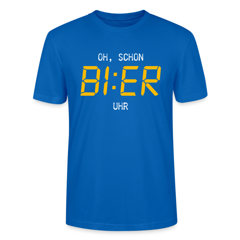 Unisex Sprüche T-Shirt 'Oh, schon Bier Uhr' - Pfauenblau
