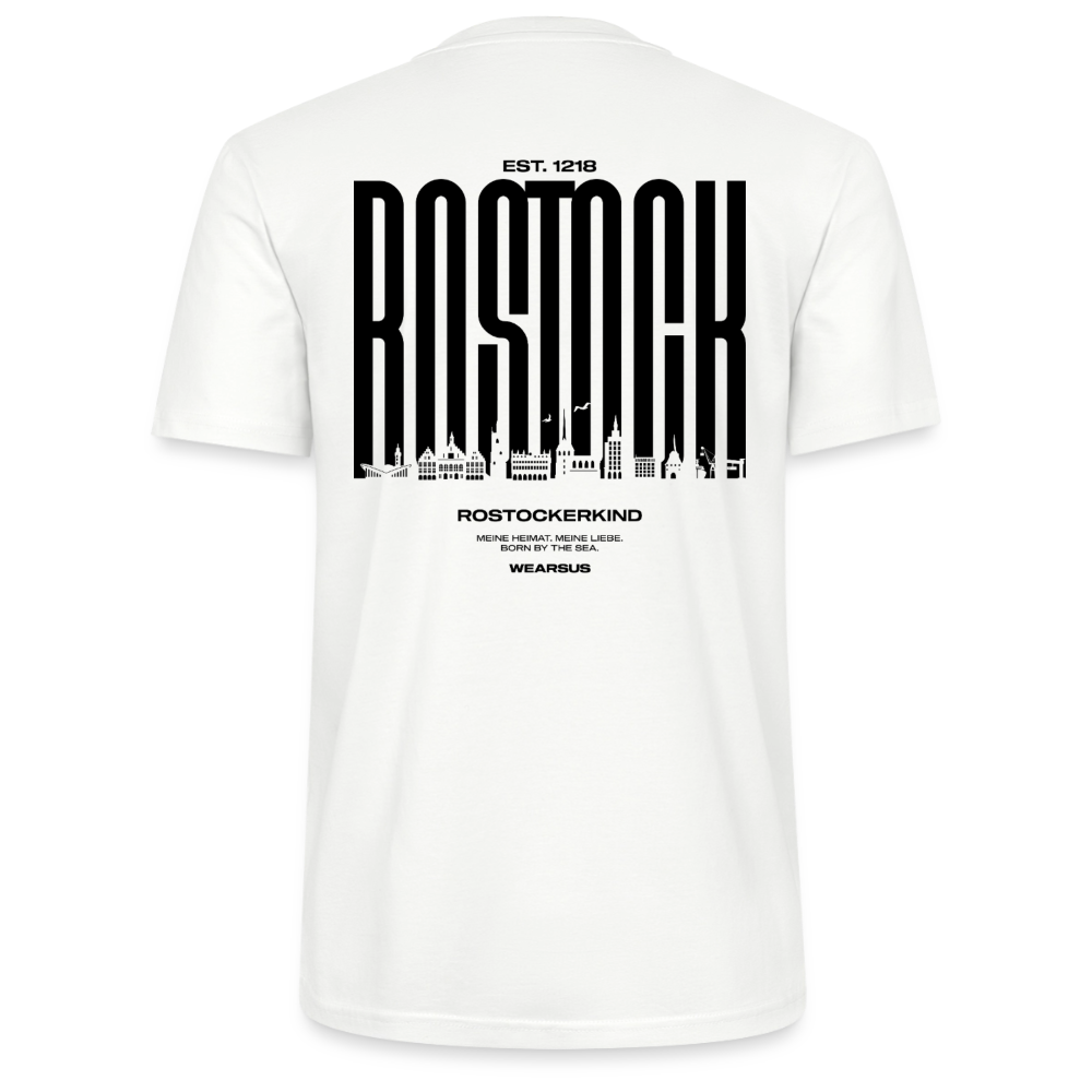 Rostock 'Rostockerkind' Bio T-Shirt Unisex Back Print weiß - Weiß