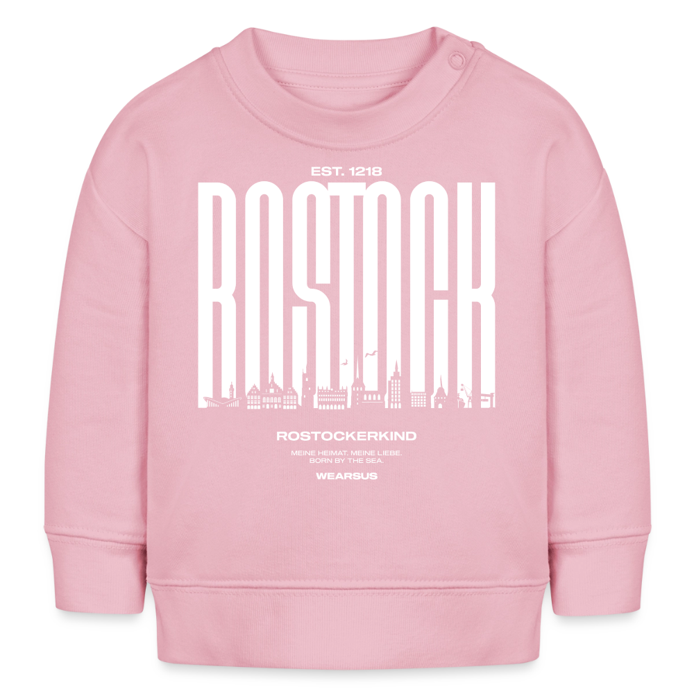 Rostock 'Rostockerkind' Bio Sweatshirt Babys Front Print Farbe - Hellrosa