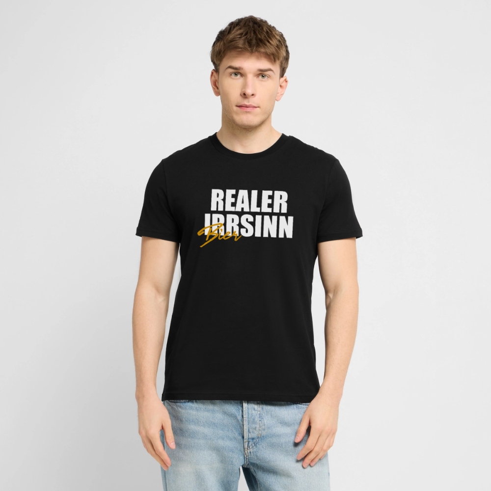 Unisex Sprüche T-Shirt 'Realer Biersinn' - Schwarz