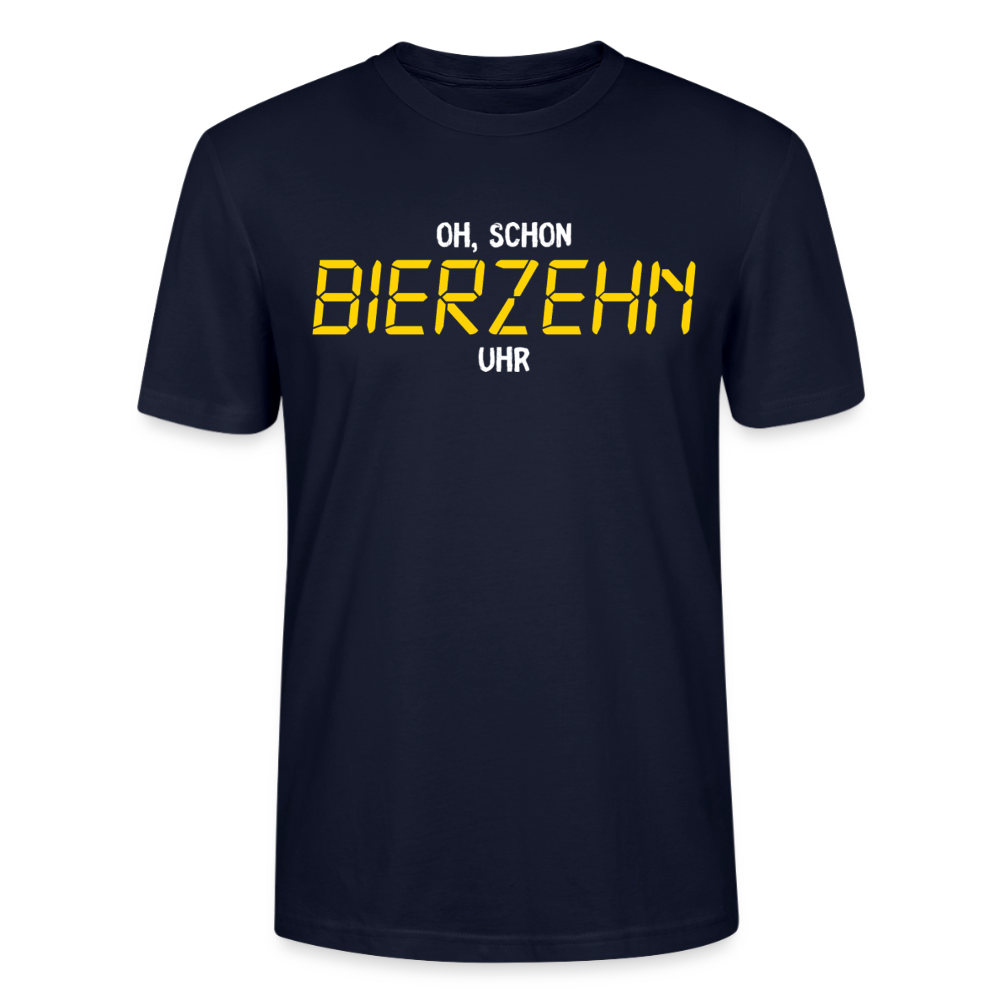 Unisex Sprüche T-Shirt 'Oh, schon Bierzehn Uhr' - Navy