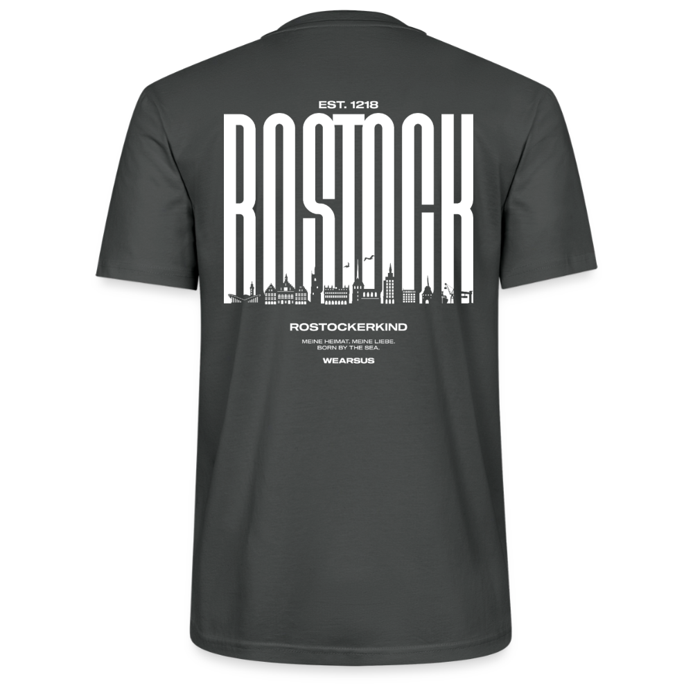 Rostock 'Rostockerkind' Bio T-Shirt Unisex Back Print Farbe - Anthrazit