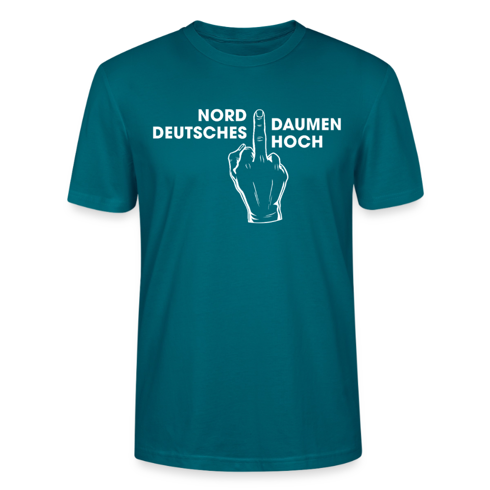 Unisex Sprüche T-Shirt 'Norddeutsches Daumen hoch' Fun Shirt - Ozeanblau