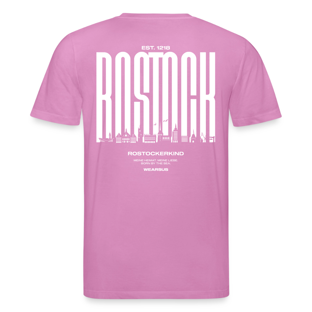 Rostock 'Rostockerkind' Bio T-Shirt Unisex Back Print Farbe 180 g/m² - Pink
