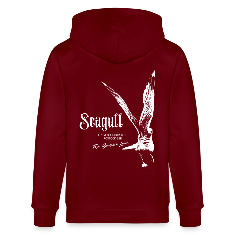 Rostock 'SEAGULL' Edition Bio Zip Hoodie Herren - Burgunderrot