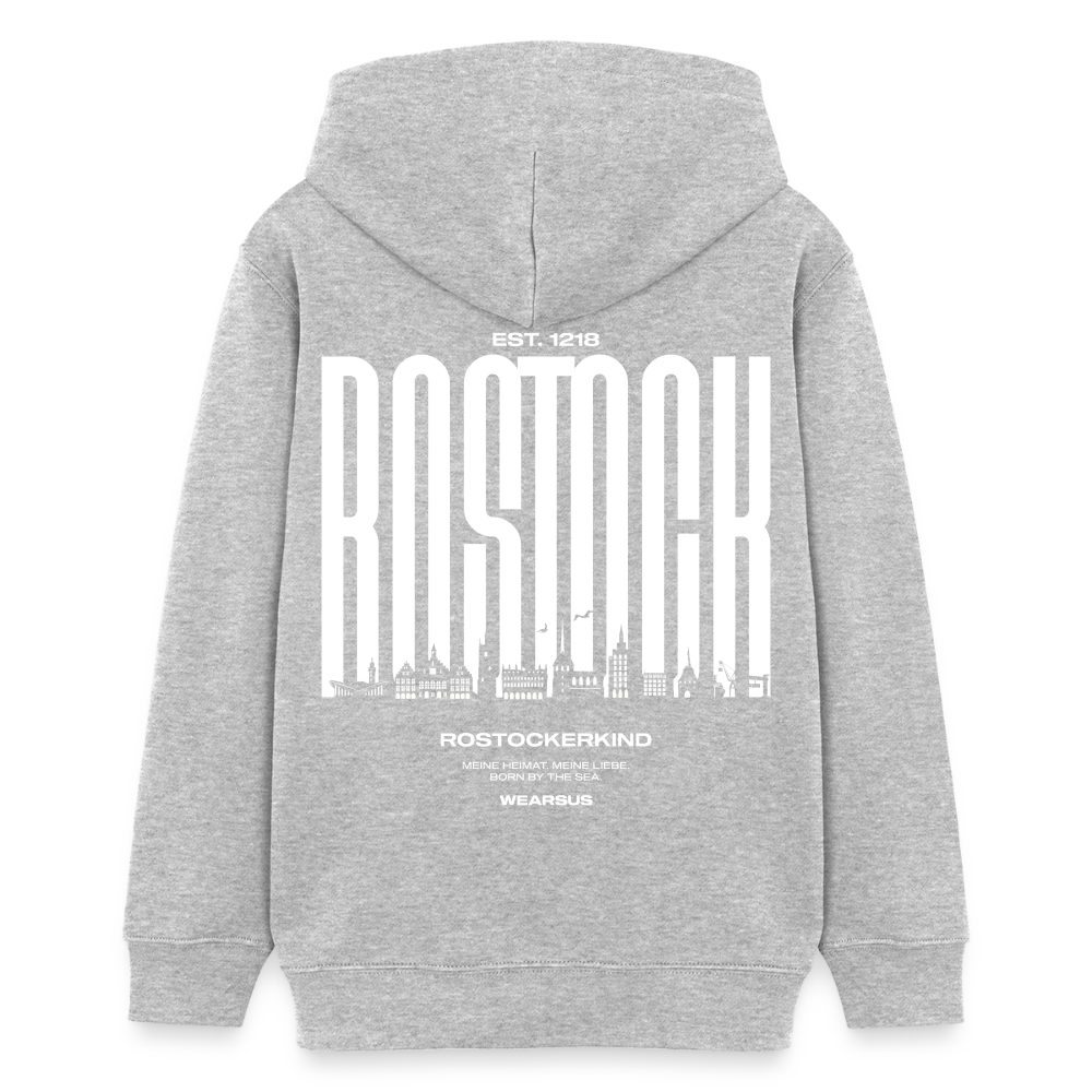 Rostock 'Rostockerkind' Bio Hoodie Kinder 9-13 Jahre - Grau meliert
