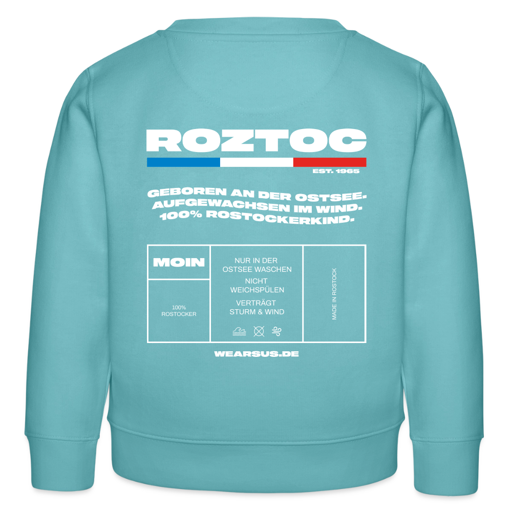 Rostock 'ROZTOC' Edition Bio Sweatshirt Kinder 3-8 Jahre - Pastelltürkis