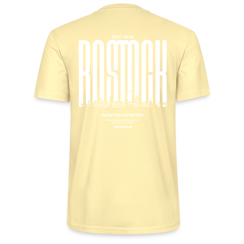 Rostock 'Rostockerkind' Bio T-Shirt Unisex Back Print Farbe - Creme