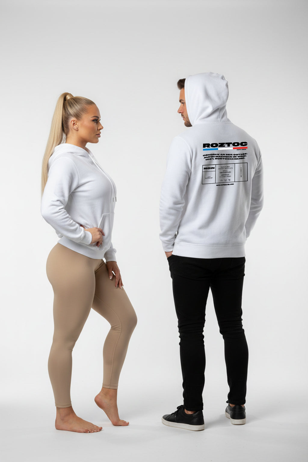 Rostock 'ROZTOC' Bio Hoodie Unisex weiß