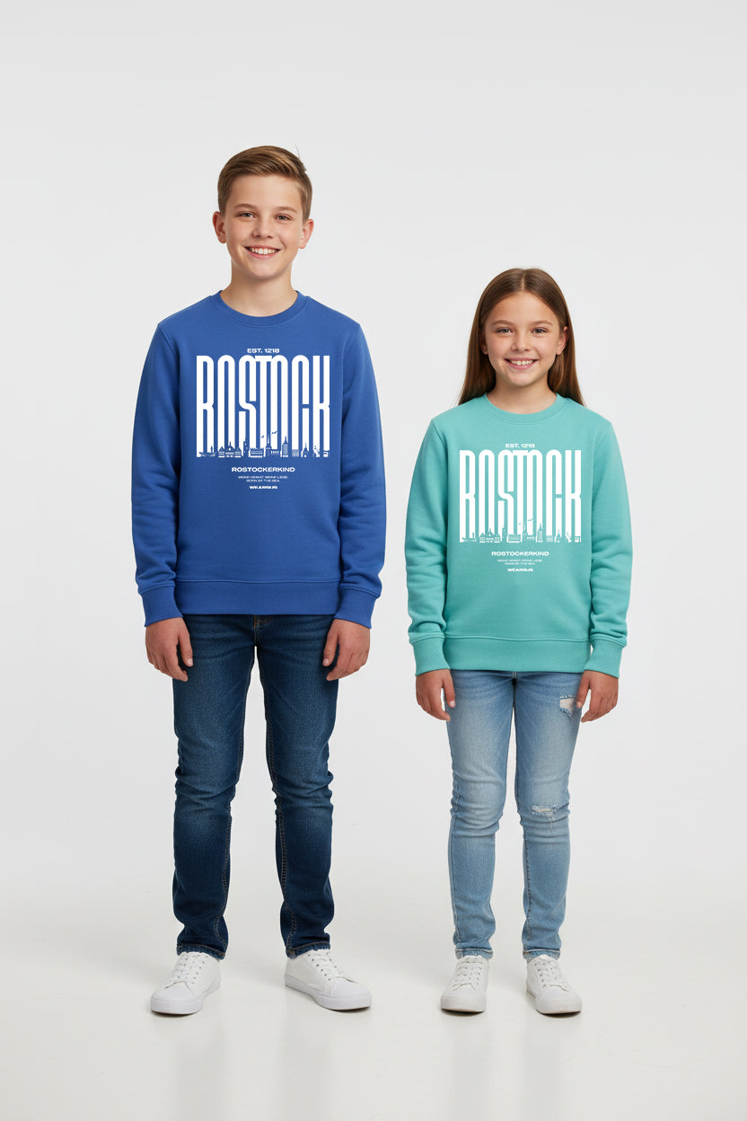 Rostock 'Rostockerkind' Bio Sweatshirt Kinder 9-13 Jahre Frontprint