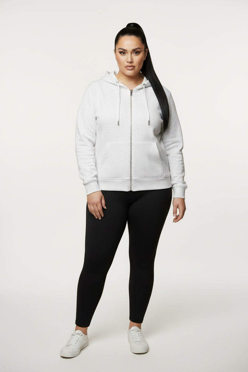 Rostock 'Rostockerkind' Bio Zip Hoodie Damen weiß
