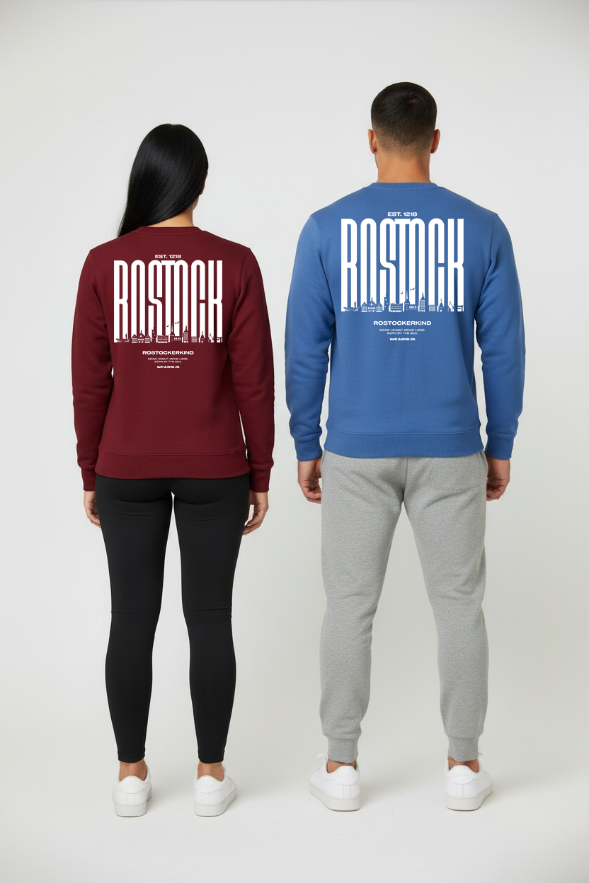 Rostock 'Rostockerkind' Bio Sweatshirt Unisex Backprint