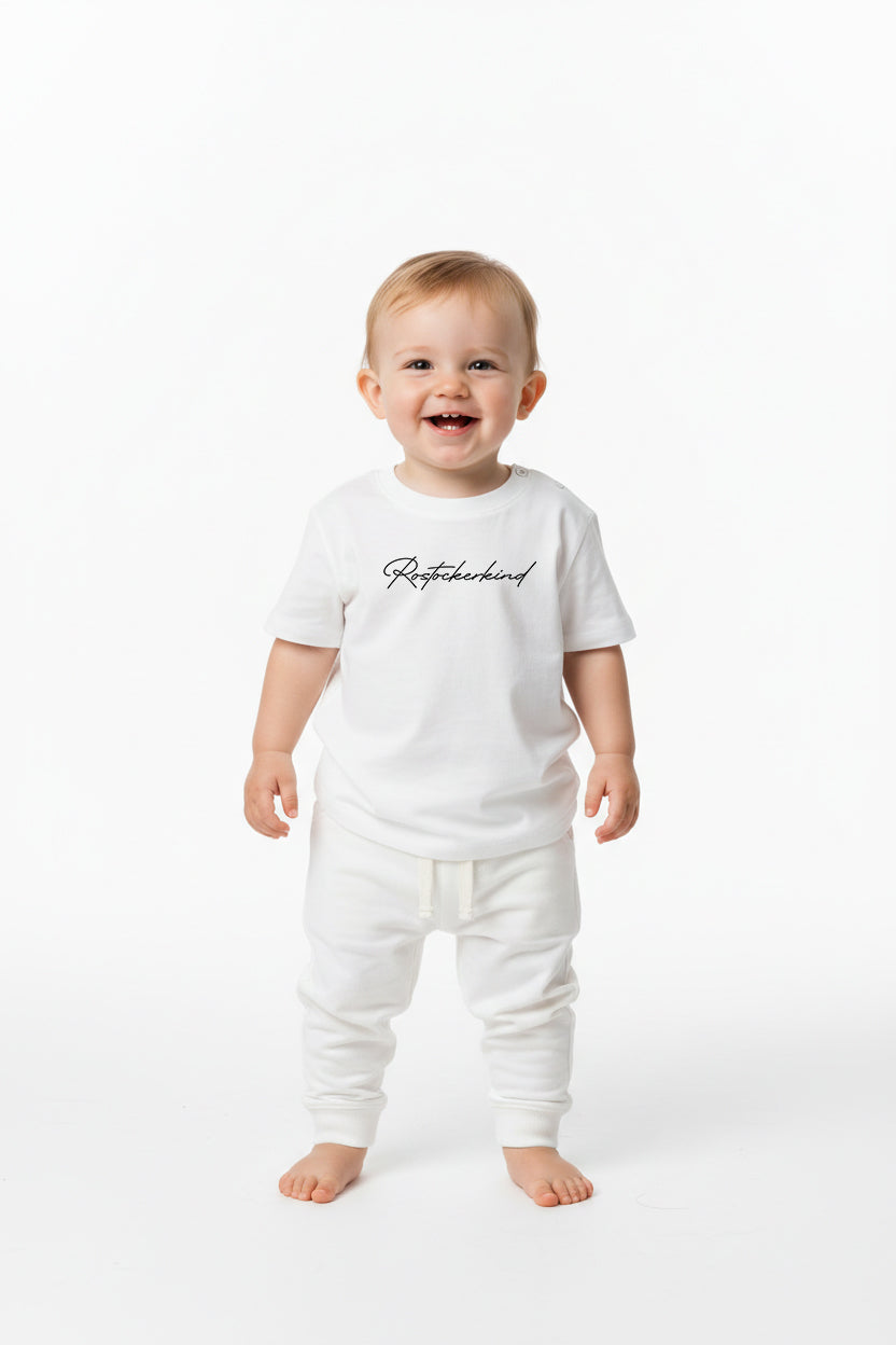 Rostock 'Rostockerkind' Signature Bio T-Shirt Babys weiß