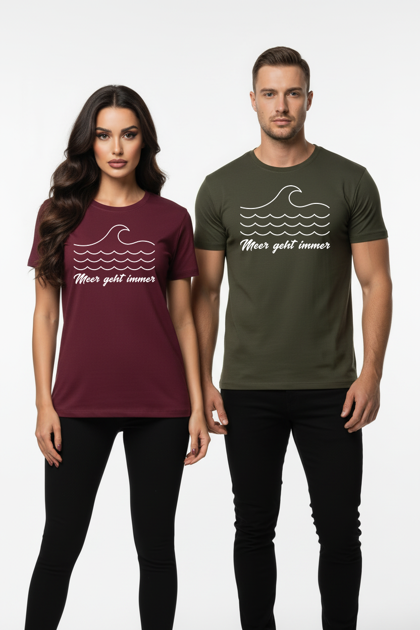 Unisex Sprüche T-Shirt ‘Meer geht immer’ Fun Shirt