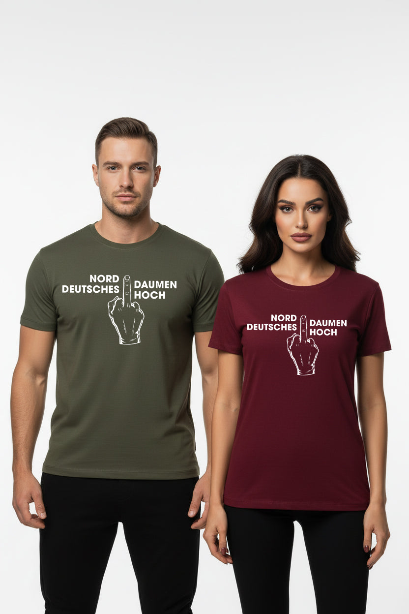 Unisex Sprüche T-Shirt 'Norddeutsches Daumen hoch' Fun Shirt