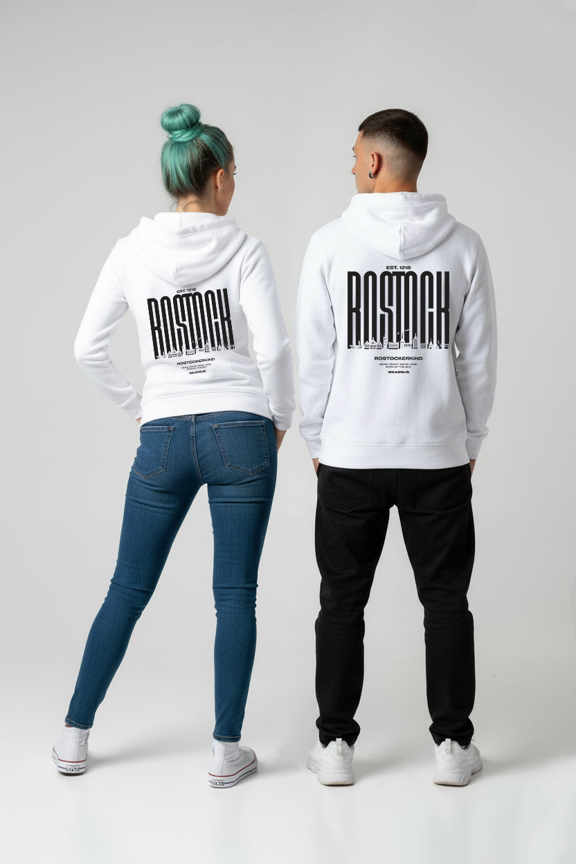 Rostock 'Rostockerkind' Bio Hoodie Unisex weiß