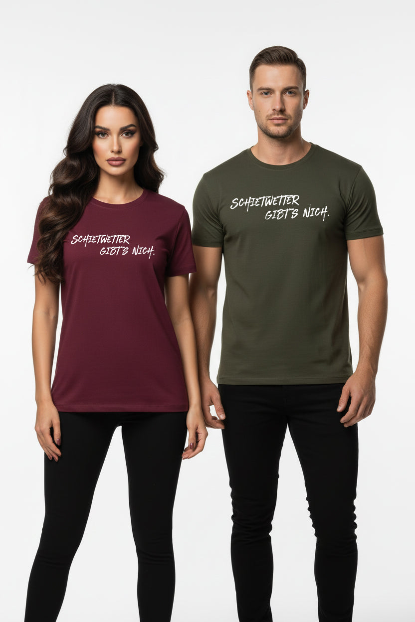 Unisex Sprüche T-Shirt 'Schietwetter gibt's nich' Fun Shirt