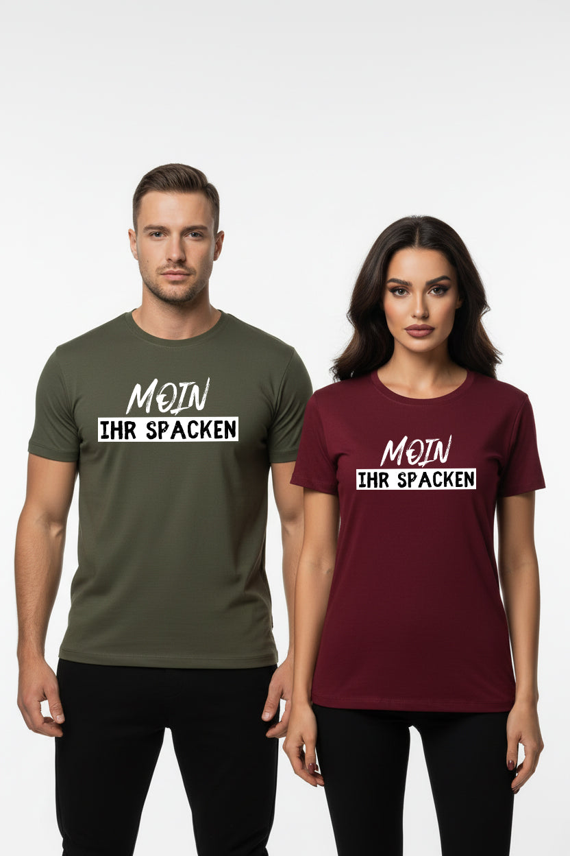 Unisex Sprüche T-Shirt 'Moin ihr Spacken' Fun Shirt