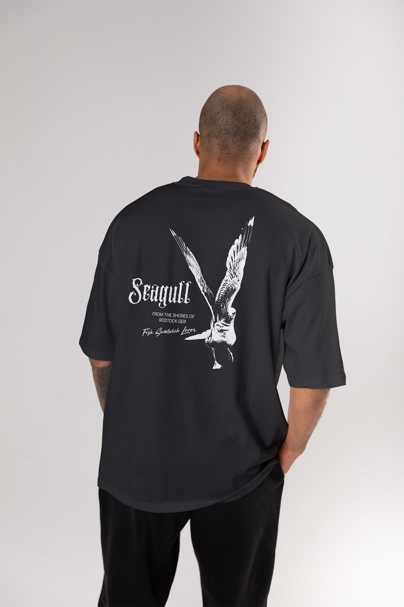 Seagull Rostock Baltic Sea Oversized T-Shirt Unisex - Schwarz